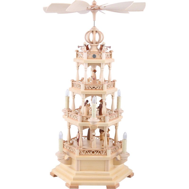 4-Tier Pyramid - The Christmas Story - 64 cm / 25 inch - 120 V Electr. Motor (US-Standard)