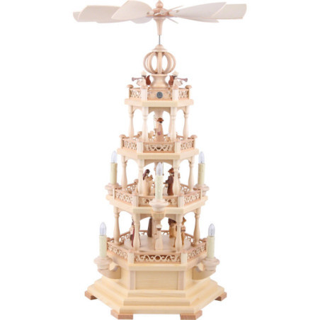 4-Tier Pyramid - The Christmas Story - 64 cm / 25 inch - 120 V Electr. Motor (US-Standard)