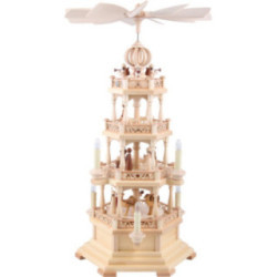 4-Tier Pyramid - The Christmas Story - 64 cm / 25 inch - 120 V Electr. Motor (US-Standard)