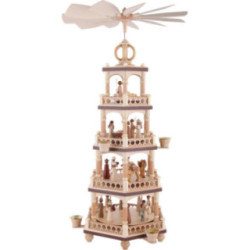 4-stöckige Weihnachtspyramide - Heilige Geschichte - 64 cm