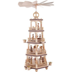 4-stöckige Weihnachtspyramide - Heilige Geschichte - 64 cm