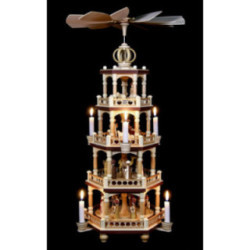 4-stöckige Weihnachtspyramide - Heilige Geschichte - 64 cm