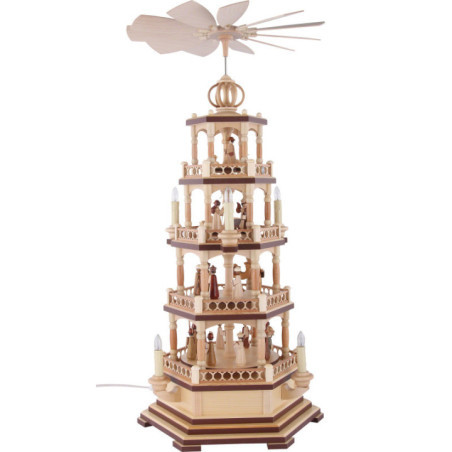 4-stöckige Pyramide Heilige Geschichte - 70 cm - 230 V Elektromotor