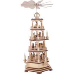 4-stöckige Pyramide Heilige Geschichte - 70 cm - 230 V Elektromotor