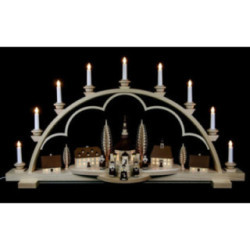 Schwibbogen Seiffener Dorf - 102 cm - 120 V (US-Norm)