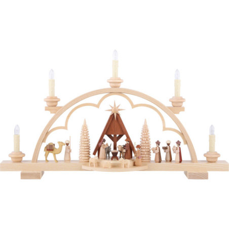Candle Arch - Nativity Scene - 57 cm / 22 inch - 120 V Electr. (US-Standard)