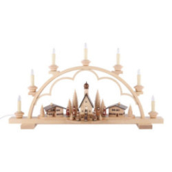 Candle Arch - Village in the Alps - 64 cm / 25 inch - 120 V Electr. (US-Standard)