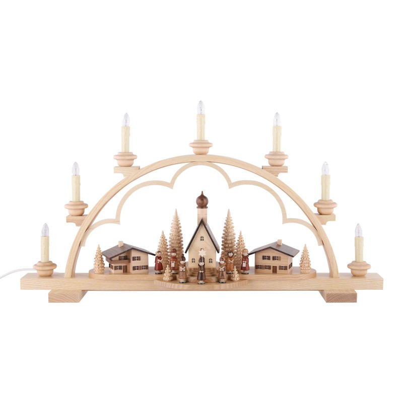 Candle Arch - Village in the Alps - 64 cm / 25 inch - 120 V Electr. (US-Standard)