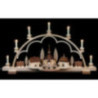 Candle Arch - Seiffen Village Natural Wood, 120V - 80x15x43 cm / 31.5x6x17 inch