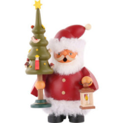 Räuchermännchen Weihnachtsmann mit Baum - 14 cm