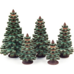 Layered Tree - Conifers Green - 5 pieces - 8 cm / 3.1 inch