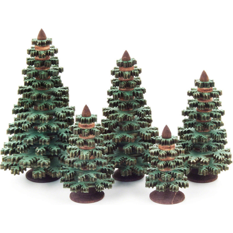 Layered Tree - Conifers Green - 5 pieces - 8 cm / 3.1 inch