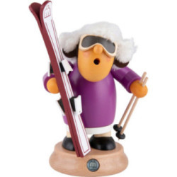 Räuchermännchen Skifahrerin - 17 cm