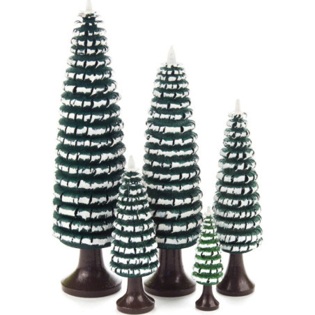 Coiled Trees with Trunk Green-White - 5 pieces - 12 cm / 4.7 inch