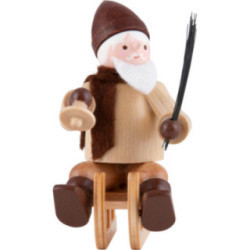 Thiel Figurine - Santa Claus on Sledge - natural - 6 cm / 2.4 inch