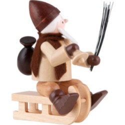 Thiel-Figur Nikolaus auf Schlitten - natur - 6 cm