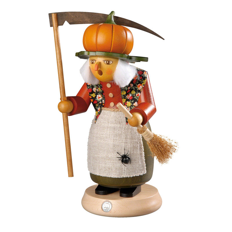 Räuchermännchen Hexe mit Kürbis - 25 cm