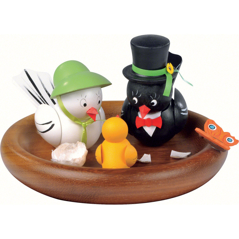 Motivplattform für elektr. Spieldose - 'Hallo Mama! Hallo Papa!' Vogelhochzeit - Rolf Zuckowski Edition - 13 cm