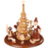 Theme Platform for Electr. Music Box - Santa with Angels Natural - 15 cm / 6 inch