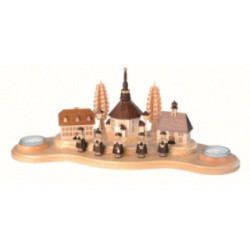 Kerzenhalter Seiffener Dorf - 16 cm