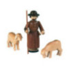 Krippenfiguren - Schäfer mit Schafen - 13 cm