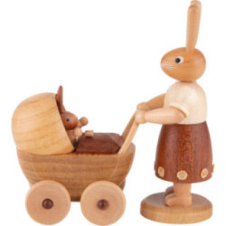 Hasenmutter mit Kinderwagen - 11 cm