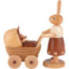 Easter Bunny Mother with Buggy - 11 cm / 4 inch