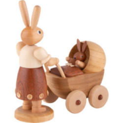 Hasenmutter mit Kinderwagen - 11 cm