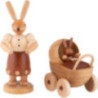 Easter Bunny Mother with Buggy - 11 cm / 4 inch
