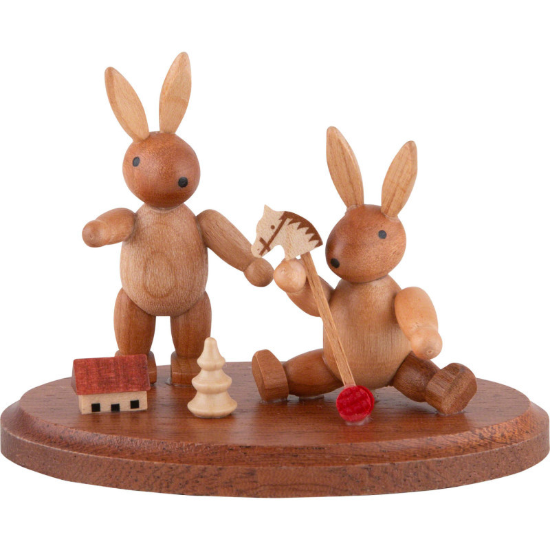 2 spielende Hasenkinder - 4 cm