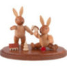 2 Easter Bunnies Playing - 4 cm / 2 inch