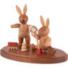 2 spielende Hasenkinder - 4 cm