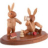 2 Easter Bunnies Playing - 4 cm / 2 inch