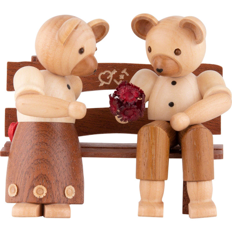 Bear Couple Sitting - 10 cm / 4 inch
