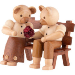 Bear Couple Sitting - 10 cm / 4 inch