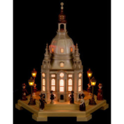 Lighted House Church of Our Lady Dresden - 24x21x28 cm / 9.4x8.3x11 inch