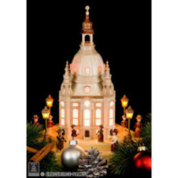 Lighted House Church of Our Lady Dresden - 24x21x28 cm / 9.4x8.3x11 inch