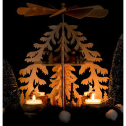 2-Tier Pyramid - Fir Forest - Seiffen Village - 28 cm / 11 inch