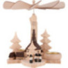 1-stöckige Blattpyramide Kurrende mit Seiffener Kirche - 21 cm