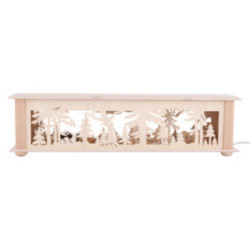 Schwibbogen-Unterbau/Raumleuchte Wald mit Rehen - 50x12x10 cm