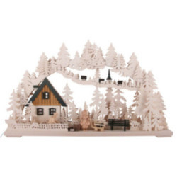 3D Double Arch - Altseiffen Handicrafts with Carved Figurines - 72x43x8 cm / 28x17x3 inch