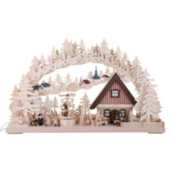 3D Double Arch - Workshop with Turning Christmas Pyramid - 72x43x8 cm / 28x17x3 inch