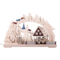 3D Double Arch - Seiffen in Winter - 44x29x7 cm / 17x11x3 inch