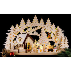 3D-Schwibbogen Winterlandschaft mit Raureif - 62 cmx39 cm