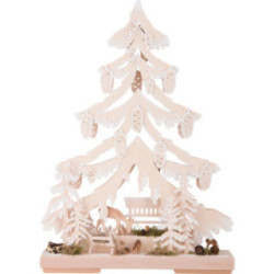 Light Triangle - Fawn with Manger and White Frost - 32x44 cm / 12.6x17.3 inch