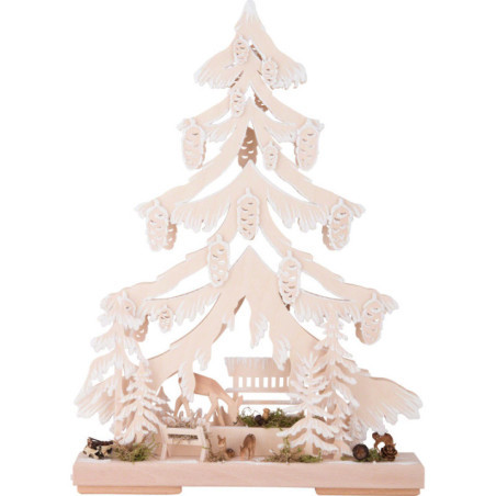 Light Triangle - Fawn with Manger and White Frost - 32x44 cm / 12.6x17.3 inch