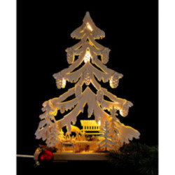 Light Triangle - Fawn with Manger and White Frost - 32x44 cm / 12.6x17.3 inch