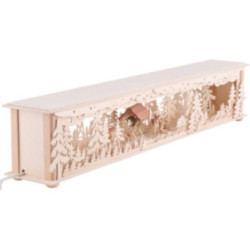 Schwibbogen-Unterbau/Raumleuchte mit Rehen und Futterkrippe - 80x15x12 cm