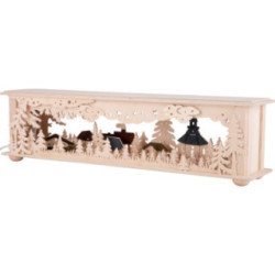 Schwibbogen-Unterbau/Raumleuchte Wald Seiffen farbig - 50x12 cm
