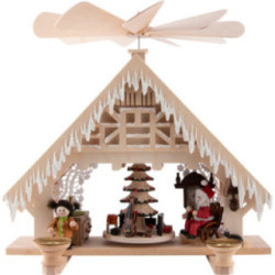1-Tier Pyramid House - Christmas Parlor with White Frost - 28 cm / 11 inch